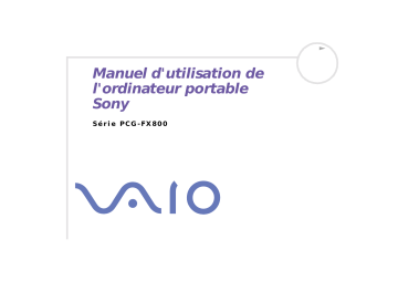 Manuel du propriétaire | Sony PCG-FX804 Manuel utilisateur | Fixfr