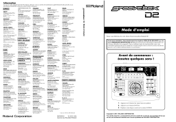 Roland D-2 Manuel utilisateur