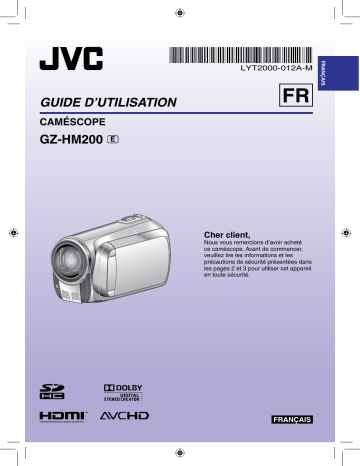 Mode d'emploi | JVC GZ HM200, HM200E Manuel utilisateur | Fixfr