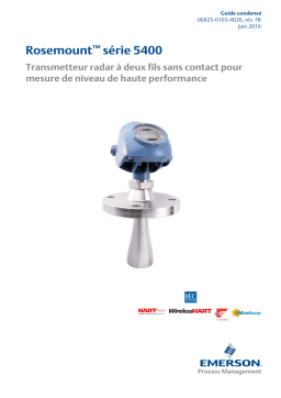 Rosemount série 5400 Transmetteur radar à deux fils sans contact pour mesure de niveau de haute performance Manuel utilisateur