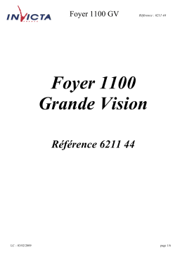 Invicta FOYER 1100 GRANDE VISION Manuel utilisateur