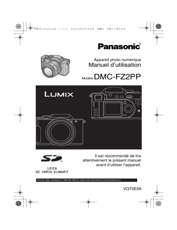 Panasonic DMC FZ2 PP Manuel utilisateur | Fixfr