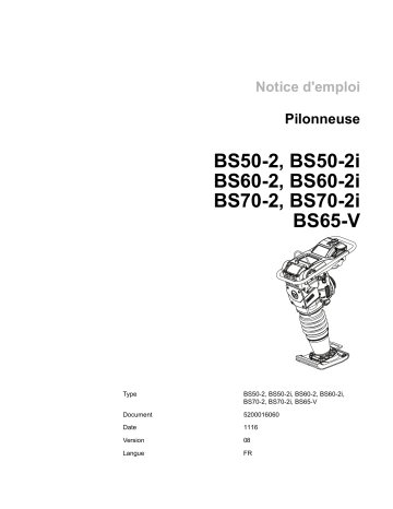 BS50-2i | BS65-V | BS70-2 | BS70-2i | BS50-2 | Wacker Neuson BS60-2i 2 Stroke Rammer Manuel utilisateur | Fixfr