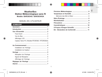 Manuel du propriétaire | Oregon Scientific STATION MÉTÉO GIOVANNONI Manuel utilisateur | Fixfr