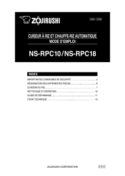 Zojirushi NS-RPC10/18 Manuel utilisateur