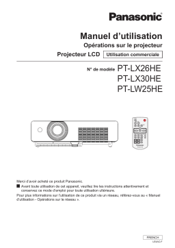 Panasonic PT-LX26HE Manuel utilisateur