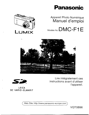 Panasonic DMC F1E Mode d'emploi | Fixfr