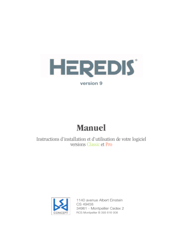 9 Classic Windows | Mode d'emploi | Heredis 9 Pro Windows Manuel utilisateur | Fixfr