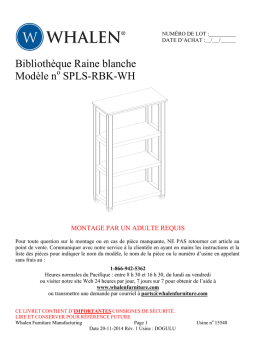 Whalen SPLS-RBK-WH Raine Bookcase  Manuel utilisateur