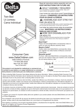 Delta Children Rowen Twin Bed Manuel utilisateur