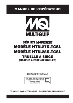 MQ Multiquip HTN27K-28K Truelles ride-on Manuel utilisateur