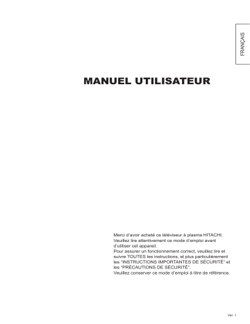 Manuel du propriétaire | Hitachi 24F501HB1T0532F501HB1C0140F501HB01T6240F501HB1T6249F501HK2W6455F501HK2W6465F501HZ2W69 Manuel utilisateur | Fixfr