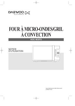 Daewoo KOC-9COTKOC9C3TKOG-9GGBKOR-9GLKKOC-9C4TKOC9C3TKOC9C4T Manuel utilisateur