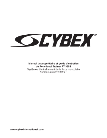 Manuel du propriétaire | Cybex International FT 360S Manuel utilisateur | Fixfr