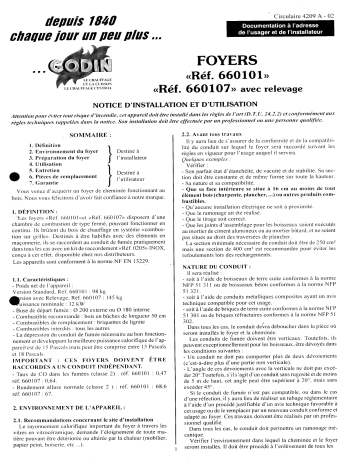 Manuel du propriétaire | Godin 660101 FOYER Manuel utilisateur | Fixfr