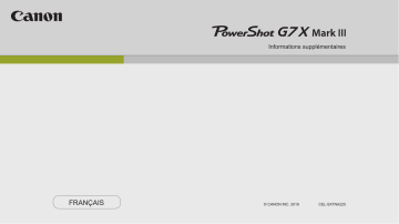Manuel du propriétaire | Canon PowerShot G7 X Mark III Manuel utilisateur | Fixfr