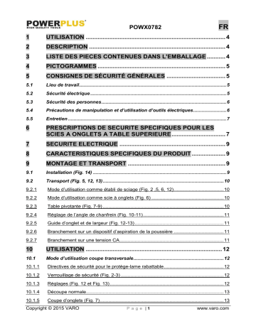 Manuel du propriétaire | Powerplus POWX0782 Manuel utilisateur | Fixfr