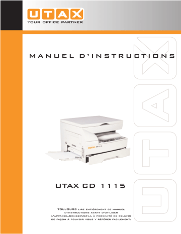 Mode d'emploi | Utax CD 1115 Copy System Manuel utilisateur | Fixfr