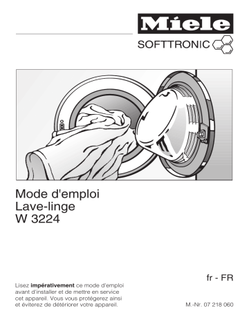 Manuel du propriétaire | Miele W 3224 Manuel utilisateur | Fixfr