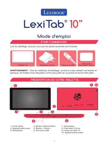LexiTab 10 | Lexibook MFC511 FR Mode d'emploi | Fixfr