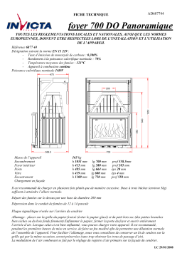 Invicta FOYER 700 DOUBLE OUVERTURE PANORAMIQUE RELEVABLE Manuel utilisateur