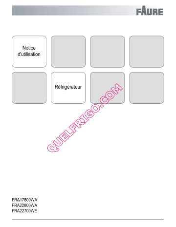 Manuel du propriétaire | Faure FRA17800WA Manuel utilisateur | Fixfr