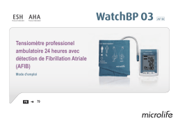 Microlife WatchBP O3 AFIB Ambulatory Professional 24-hour blood pressure monitor with Atrial fibrillation (AF) detection Manuel utilisateur