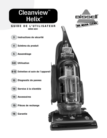 Manuel du propriétaire | Bissell CLEANVIEW HELIX 82H1 Manuel utilisateur | Fixfr