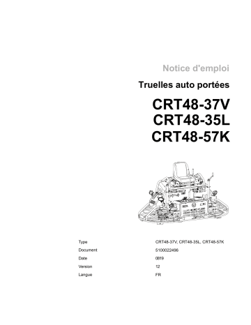 CRT48-37V | CRT48-57K-MS | CRT48-37V EU | Wacker Neuson CRT48-35L Ride-on Trowel Manuel utilisateur | Fixfr