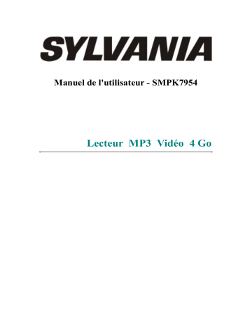 Mode d'emploi | Sylvania SMPK 7954 Manuel utilisateur | Fixfr