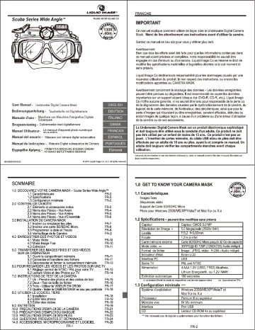 Manuel du propriétaire | Liquid Image SCUBA HD322 Manuel utilisateur | Fixfr