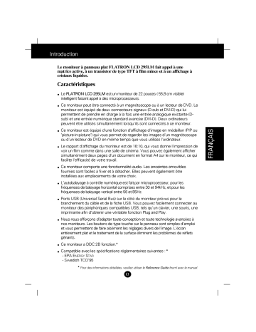 Manuel du propriétaire | LG FLATRON LCD 295LM-LM295B-RA- Manuel utilisateur | Fixfr