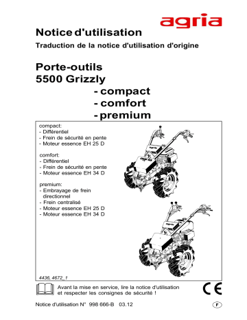 Manuel du propriétaire | Agria 5500 KL Grizzly compact/comfort Manuel utilisateur | Fixfr