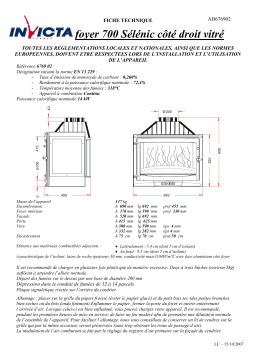 Invicta FOYER 700 SELENIC COTE DROIT VITRE Manuel utilisateur