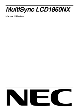 NEC MultiSync® LCD1860NX Manuel utilisateur