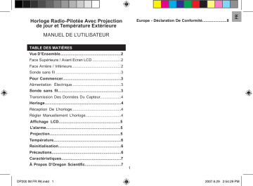 Manuel du propriétaire | Oregon DP200 Manuel utilisateur | Fixfr