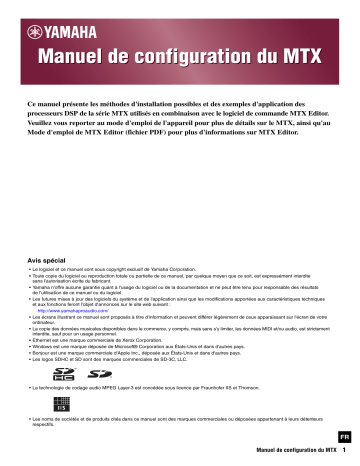 Manuel du propriétaire | Yamaha MTX Manuel utilisateur | Fixfr