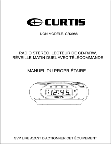 Manuel du propriétaire | Curtis CR3988 Manuel utilisateur | Fixfr