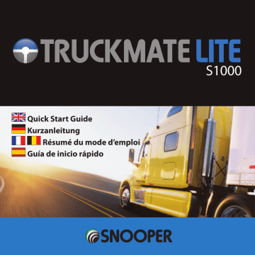 S1000 Truckmate Lite | Truckmate Lite S1000 | Guide de démarrage rapide | Snooper PL1000 Manuel utilisateur | Fixfr