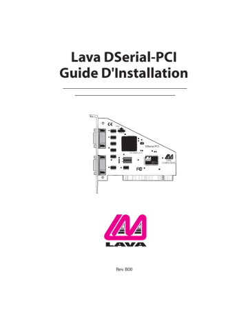 Manuel du propriétaire | Lava DSERIAL-PCI Manuel utilisateur | Fixfr