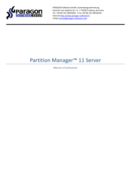 Paragon Software Partition Manager 11 server Mode d'emploi