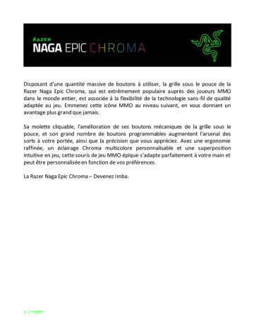 Naga Chroma | Mode d'emploi | Razer Naga Epic Chroma Manuel utilisateur | Fixfr