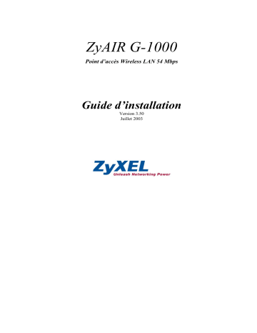 Manuel du propriétaire | ZyXEL ZYAIR G-1000 Manuel utilisateur | Fixfr