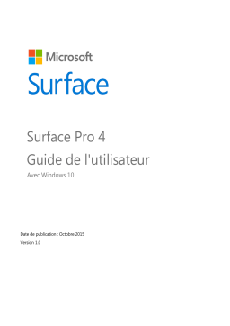 Microsoft Surface Pro 4 Manuel utilisateur