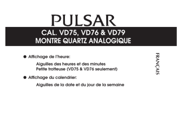 VD79 | VD75 | Mode d'emploi | Pulsar VD76 Manuel utilisateur | Fixfr