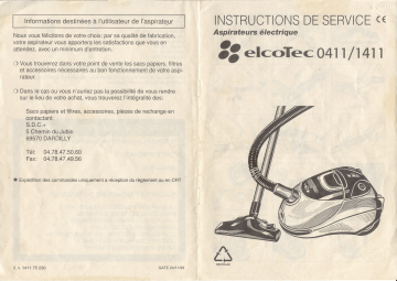 Manuel du propriétaire | ELCOTEC 0411 Manuel utilisateur | Fixfr
