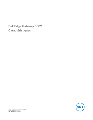 Dell Edge Gateway 3000 Series spécification | Fixfr