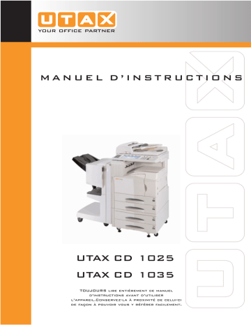 CD 1025 | Mode d'emploi | Utax CD 1035 Copy System Manuel utilisateur | Fixfr