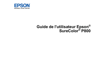 Manuel du propriétaire | Epson SC-P800 Manuel utilisateur | Fixfr