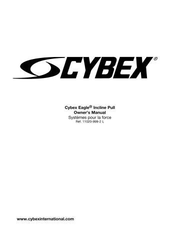 Manuel du propriétaire | Cybex International 11020_INCLINE PULL Manuel utilisateur | Fixfr
